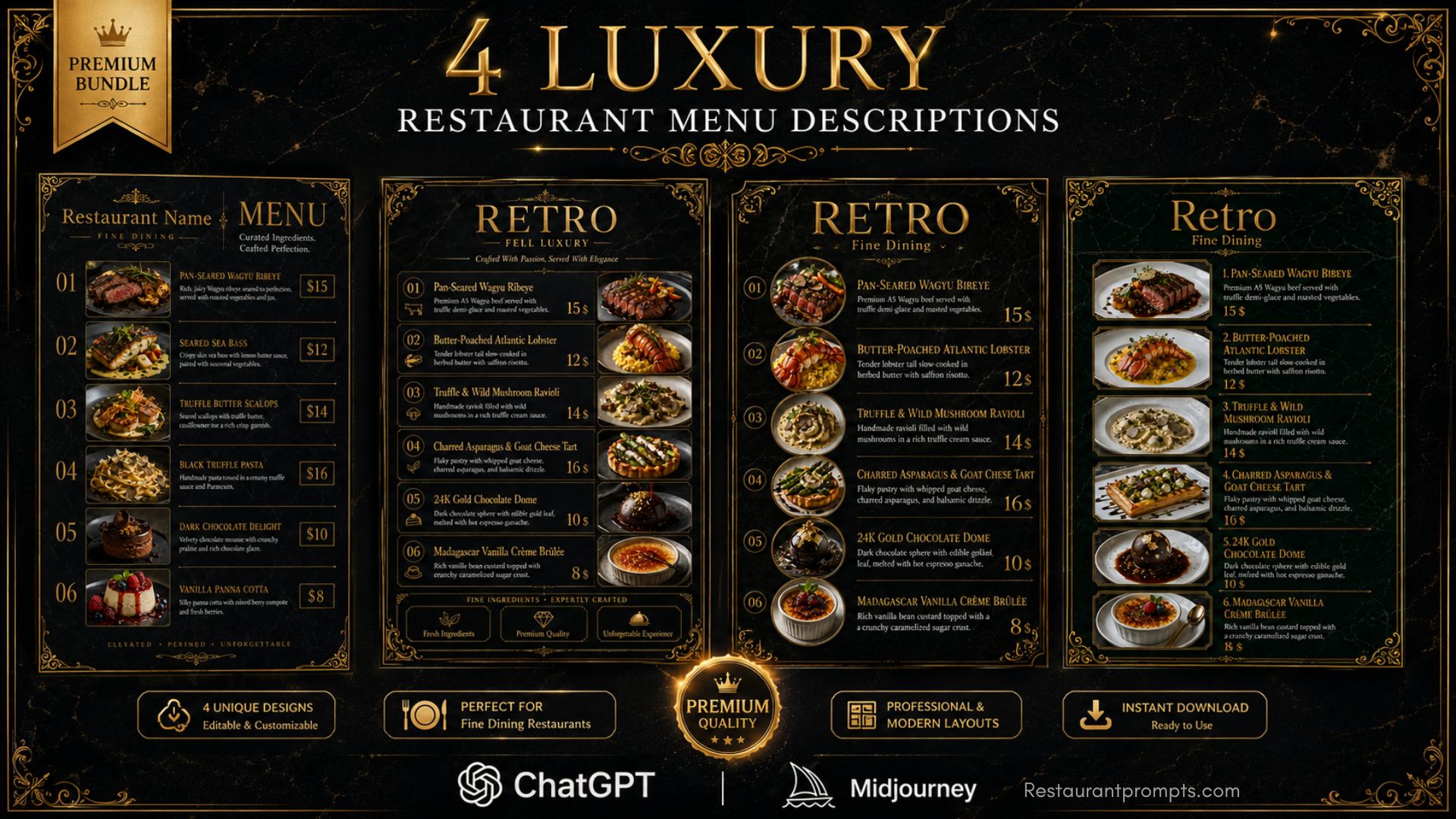 ChatGPT Prompts for Restaurant Menu Descriptions