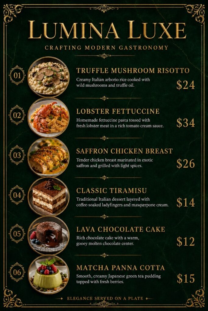Restaurant Menu Descriptions 