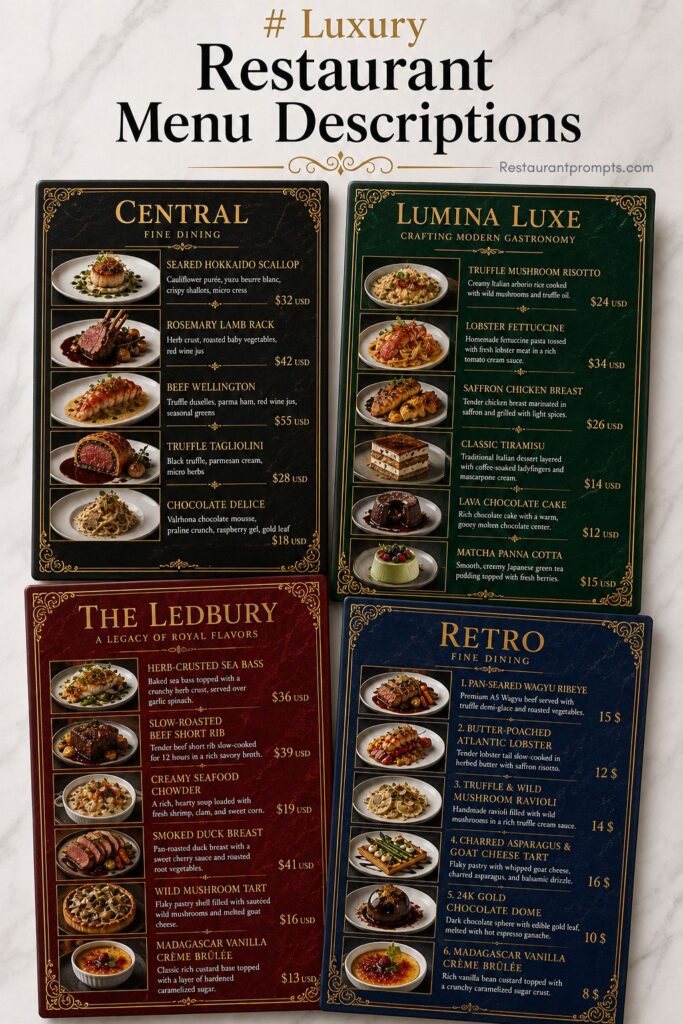 Restaurant Menu Descriptions